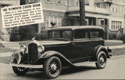 1932 Plymouth 2-Door Sedan Cars Postcard Postcard Postcard