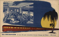 The South Wind - Chicago to Miami Locomotives Postcard Postcard Postcard