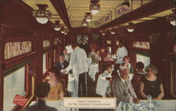 The Milwaukee Road, Dining Car Service Trains, Railroad Postcard Postcard Postcard