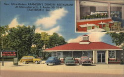 Franklin's Drive-In Restaurant Postcard