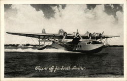 Pan American Clipper Ship Airline Advertising Postcard Postcard Postcard