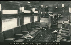 Santa-Fe Scout - Club-Lounge Car Postcard