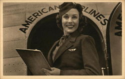 American Airlines - Flagship Fleet, Stewardess Postcard