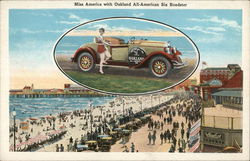 Miss America with Oaklan All-American Six Roadster Postcard