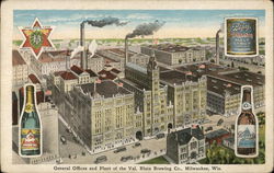 Val. Blatz Brewing Co. - General Offices and Plant Milwaukee, WI Postcard Postcard Postcard