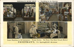 Friedman's Music Shop Newark, NJ Postcard Postcard Postcard