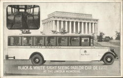 Black & White Sight Seeing Parlor Car De Luxe Buses Postcard Postcard Postcard