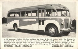 Fitzjohn Coach Comapny, Muskegon, MI Buses Postcard Postcard Postcard