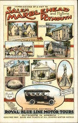 Royal Blue Line Motor Tours - Salem, Marblehead and Historic Plymouth, MA Postcard