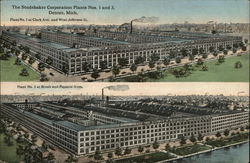 The Studebaker Corporation Plants Nos. 1 and 3 Detroit, MI Postcard Postcard Postcard