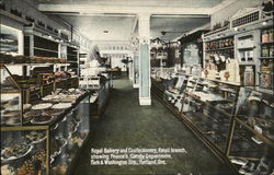 Royal Bakery and Confectionery showing Pearce's Candy Department Postcard