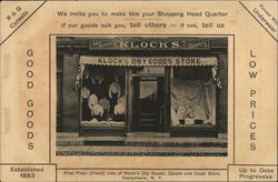 Klock's Dry Goods Store Canajoharie, NY Postcard Postcard Postcard