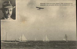 Morane sobre monoplane Blerot vuela encima del mar Postcard