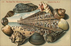 The Steel Pier - Watching the Bathers Atlantic City, NJ Postcard Postcard Postcard