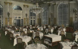 Hotel Oakland - Tan and Gold Dining Room California Postcard Postcard Postcard