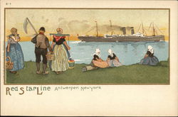 Red Star Line - Antwerp to New York Postcard Postcard Postcard