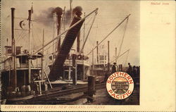 River Steamers at Levee New Orleans, LA Postcard Postcard Postcard