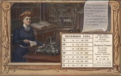 Oliver Typewriter Co. - December 1904 Calendars Postcard Postcard Postcard