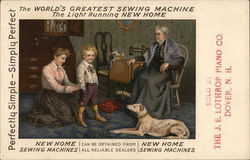 New Home Sewing Machines - Sold by the J. E. Lothrop Piano Co. Postcard