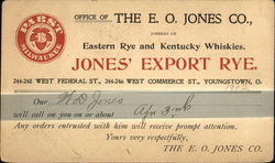 The E. O. Jones Co. - Jones' Export Rye Pabst Postcard