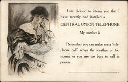 Central Union Telephone "My Number Is" Postcard