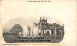 Machinery and Music Buildings from the Cascades 1901 Pan American Exposition Postcard Postcard Postcard