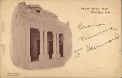 Machinery Hall - Westinghouse Auditorium 1904 St. Louis Worlds Fair Postcard Postcard Postcard