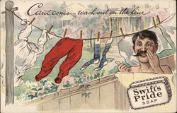 Swift's Pride Soap - Can't Come, Wash Out on the Line Postcard