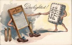 Deelighted! Swift's Pride Soap Shaking Hands with Washboard Postcard