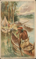 Indian Canoeing - Sleepy Eye Flour Postcard