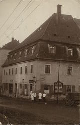 Waitstaff Outside Restaurant Postcard