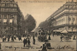 Perspective du Boulevard des Capucines et le Grand-Hotel Postcard