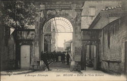 Entrance to Miltary School Billom, France Postcard Postcard