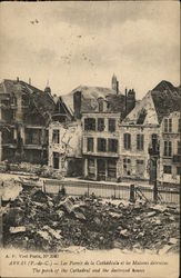 The porch of the Cathedral and the destroyed houses. Paris, France Postcard Postcard