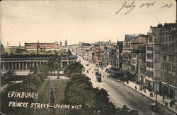 Princes Sreet looking west. Edinburgh, Scotland Postcard Postcard