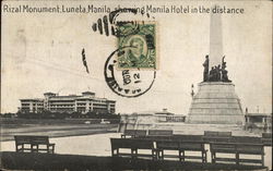 Rizal Monument, Luneta and Manila Hotel Philippines Southeast Asia Postcard Postcard