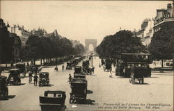 Avenue des Champs-Elysees and Arc de Triomphe Paris, France Postcard Postcard