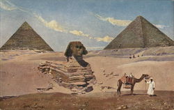 The Sphinx and Pyramids Cairo, Egypt Africa Postcard Postcard