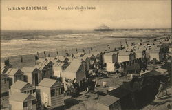 Beach and Bathing Huts Blankenberge, Belgium Benelux Countries Postcard Postcard