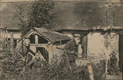 Soldiers in Gas Masks "Patrol in anticipation of a gas cloud" World War I Postcard Postcard