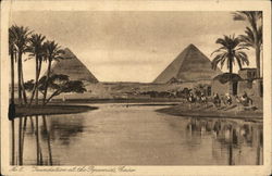 Pyramids and Nile Cairo, Egypt Africa Postcard Postcard