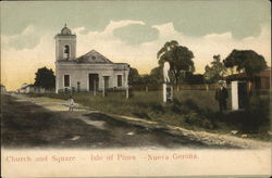 Church and Square, Isle of Pines Postcard