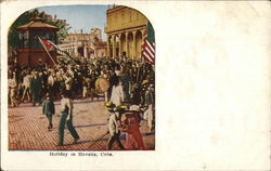 Holiday Street Scene Postcard