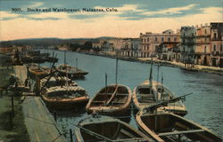 Docks and Warehouses Matanzas, Cuba Postcard Postcard