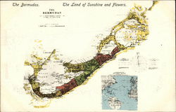 Map of Bermuda Postcard Postcard