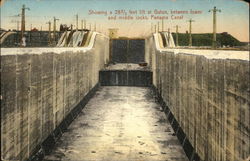 Lift at Gatun, Panama Canal Postcard Postcard