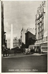 BUENOS AIRES - Calle Corrientes - Obelisco Postcard