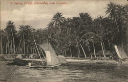 Fishing Village, Dehiwella Postcard