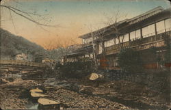 Boats in Almost Dry Stream Postcard