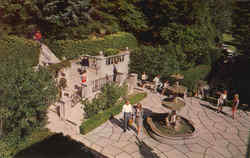 Fountain Patio Kerrwood Hall , Westmont College Postcard